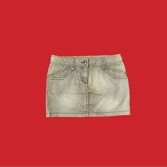 Y2k vintage tan cargo mini skirt - Picture 1 of 5